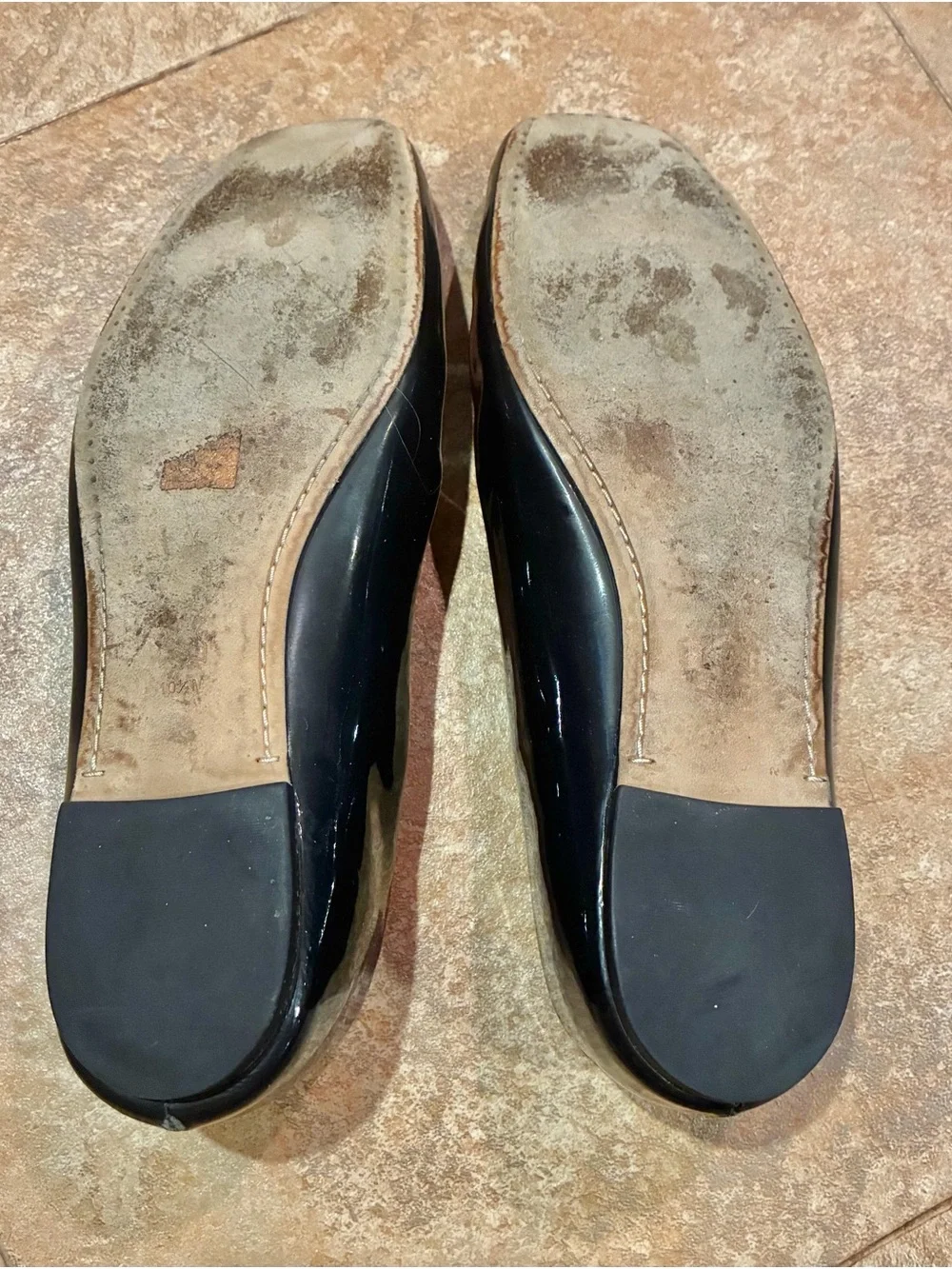 Tory Burch Black Patent Logo-Embellished Flats